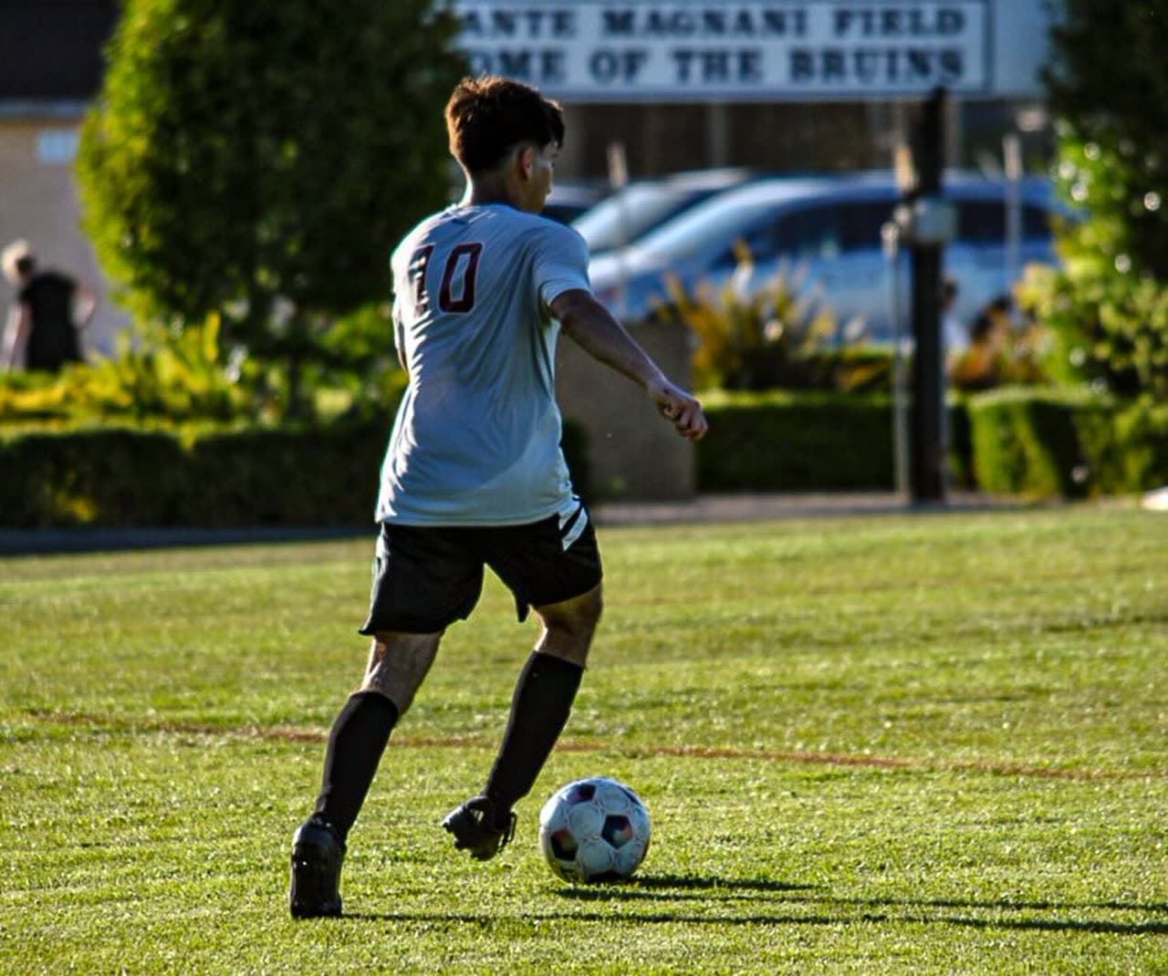 Suyesh on the ball for Vacaville Elite at Dante Magnani Field